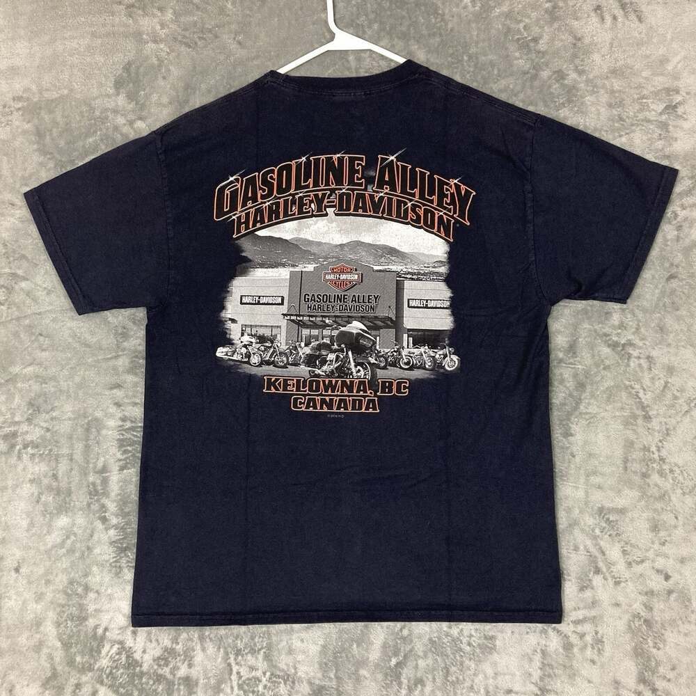 Harley Davidson T Shirt Kelowna British Columbia Canada Double Sided Men's Large